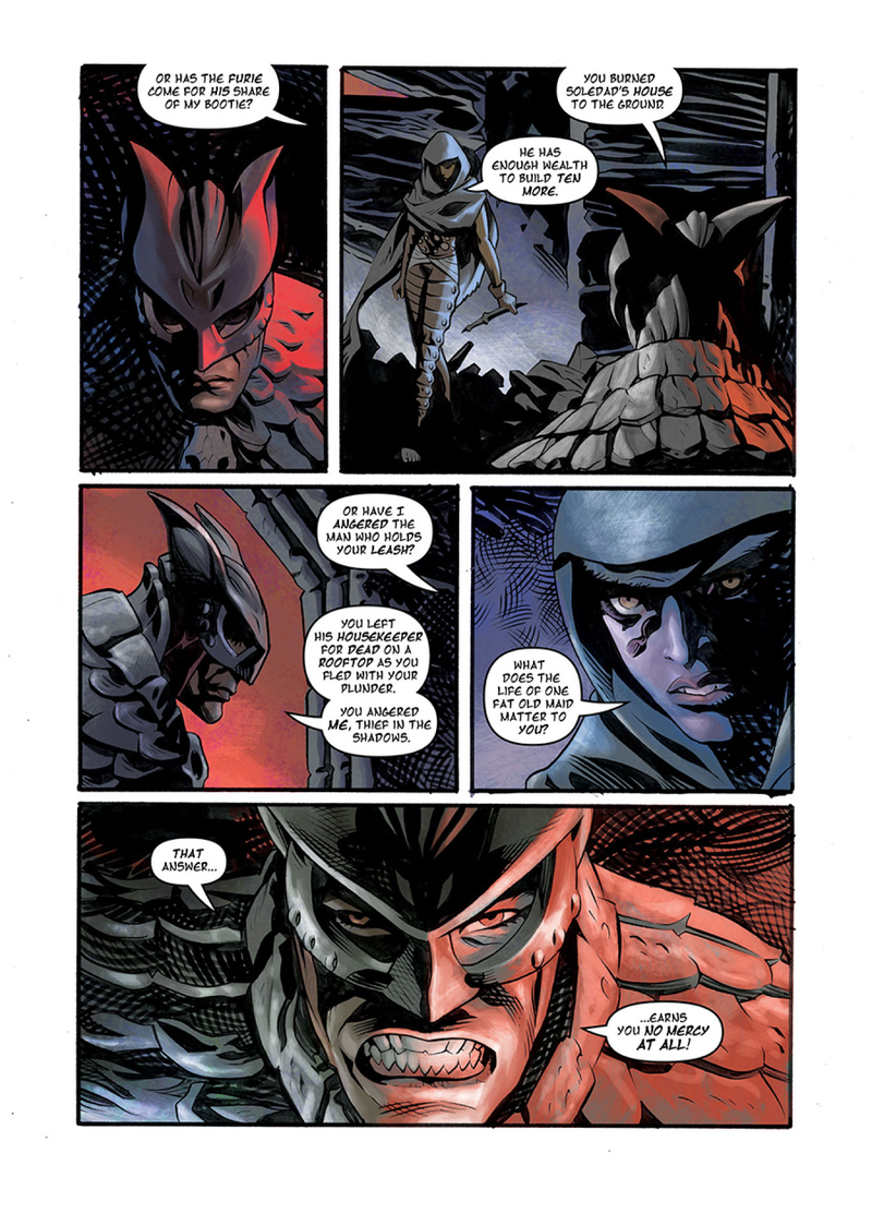 Illustration for article titled Oni exclusive: Superheroes get medieval in Ted Naifeh’s Night’s Dominion